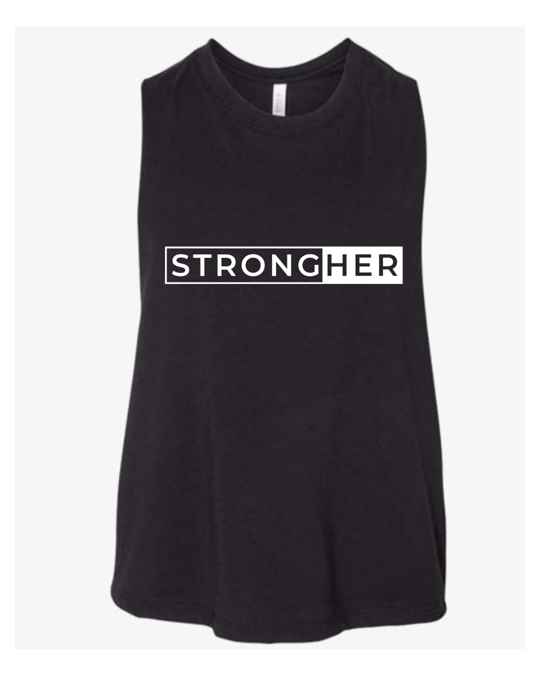 STRONG(HER) Women's racerback crop tee