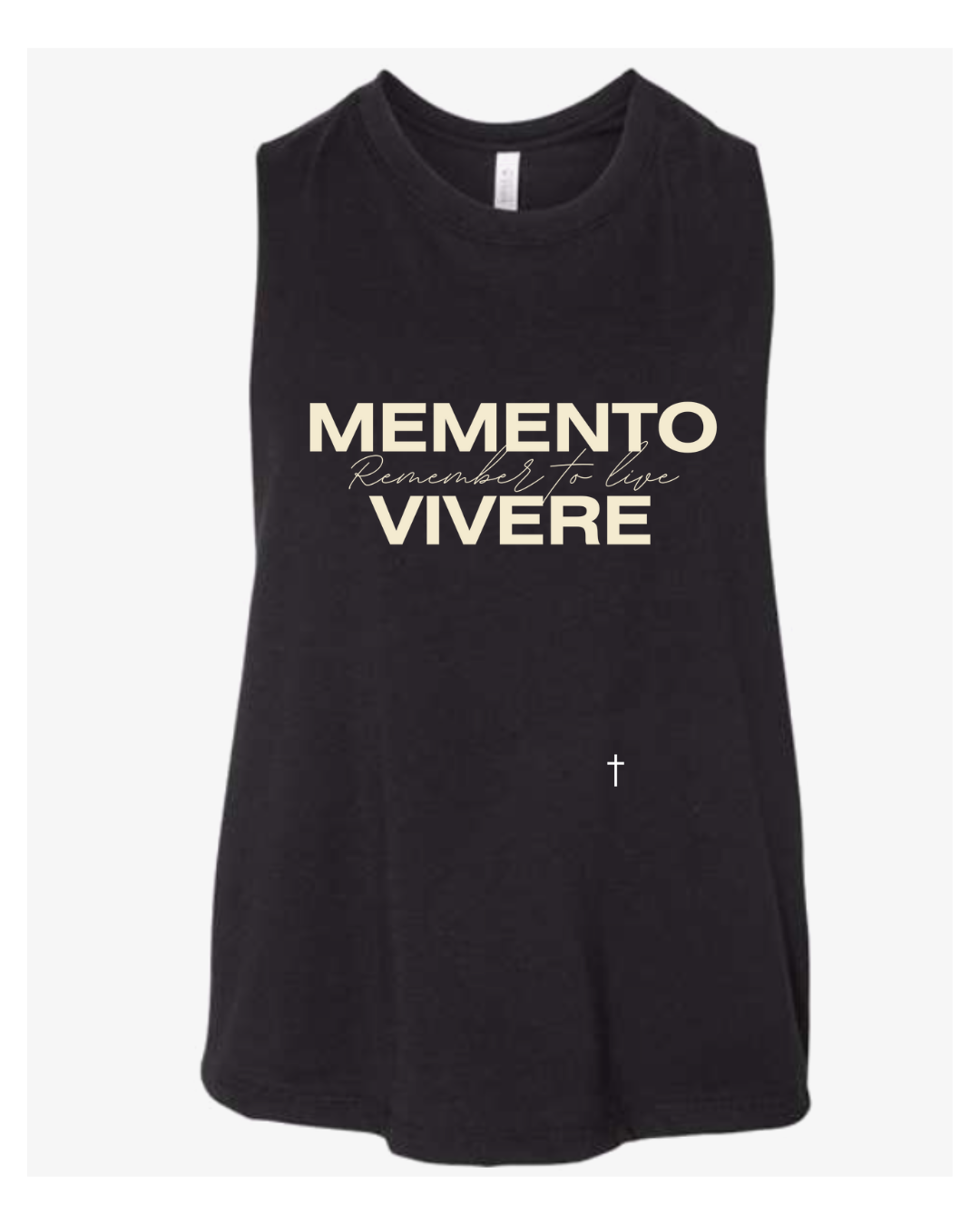 Remember To Live- MEMENTO VIVERE- Women's racerback crop tee