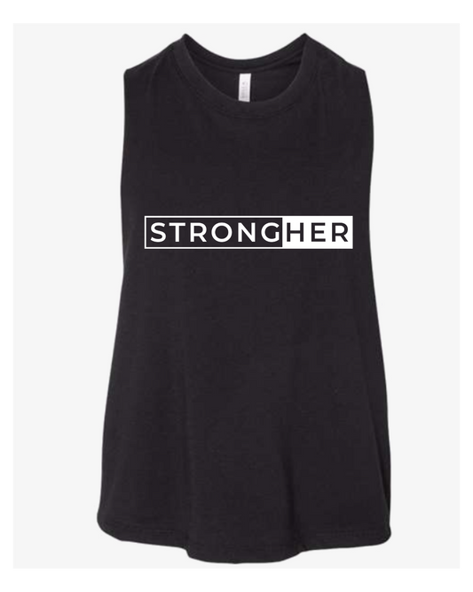 STRONG(HER) Women's racerback crop tee