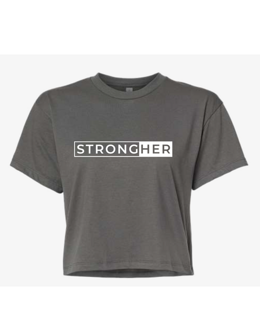 STRONG(HER) Loose fit crop tee